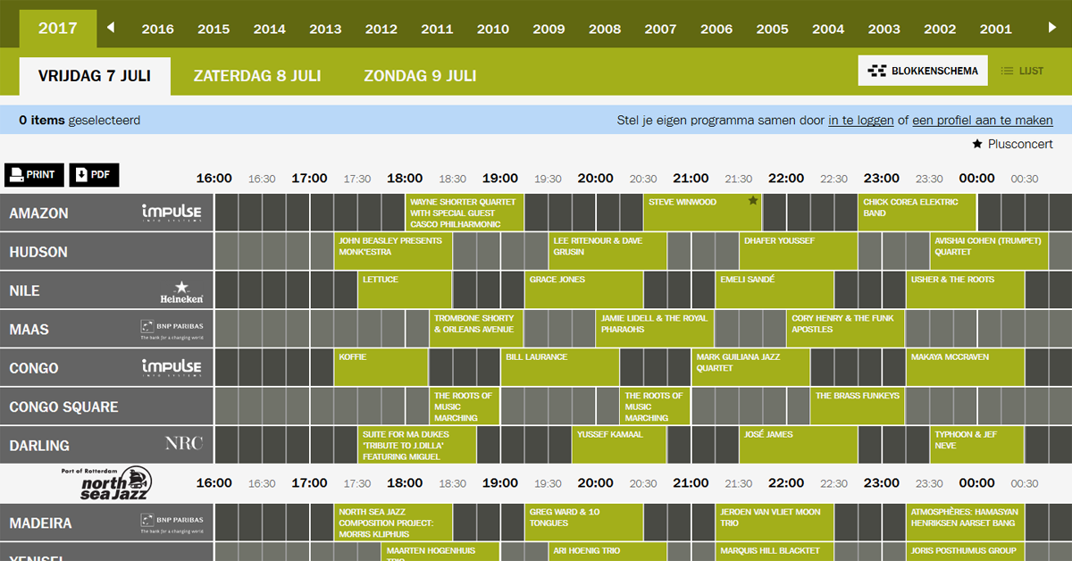 Line up North Sea Jazz 2017