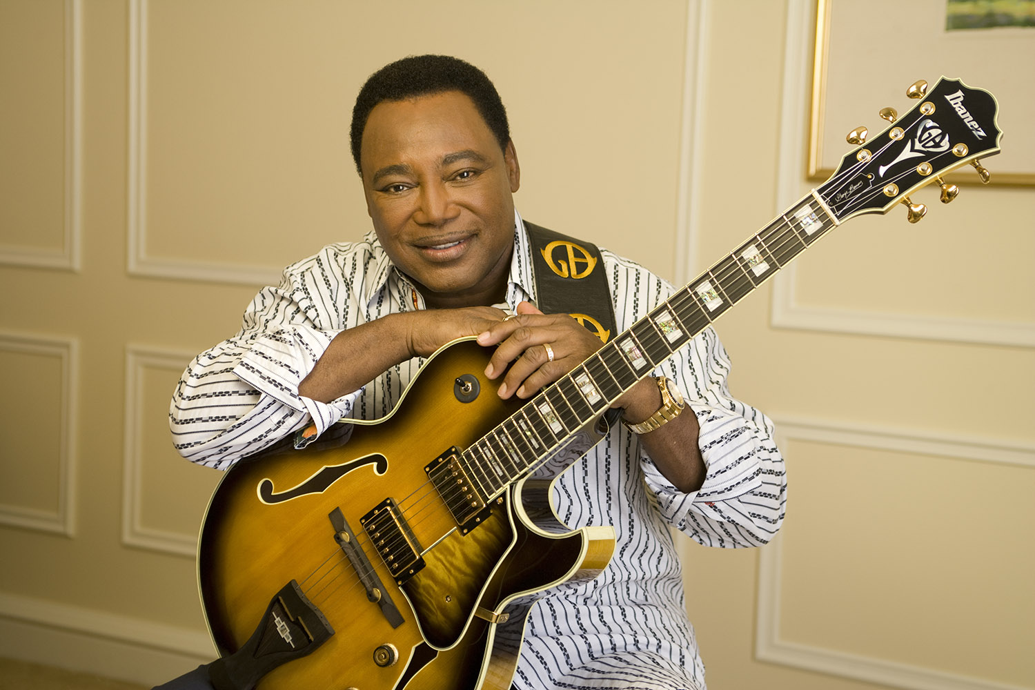 The 80-year old son of father (?) and mother(?) George Benson in 2023 photo. George Benson earned a  million dollar salary - leaving the net worth at  million in 2023